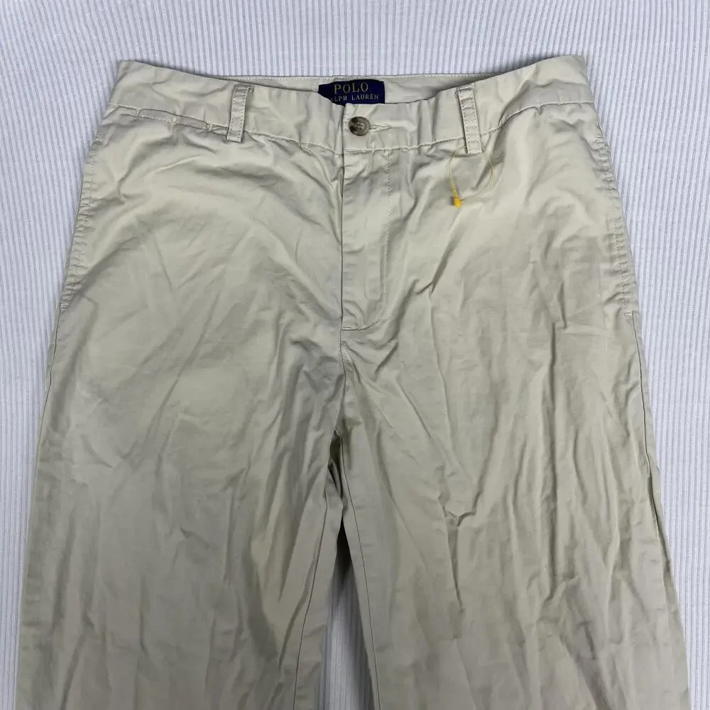 Polo Ralph Lauren Pants Boys 18 Beige Chino Twill Casual Pockets Classic Fit